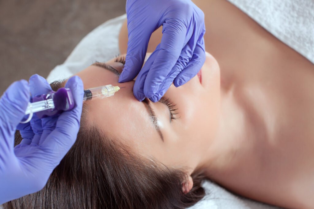 Woman getting Botox injections